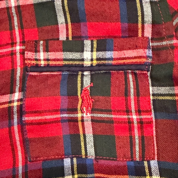 Polo Ralph Lauren holiday tartan boys plaid red pajama set pants top size 10 M - Picture 3 of 3